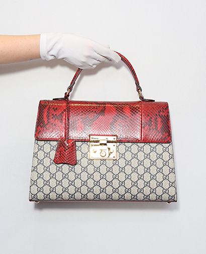 Padlock GG Supreme Top Handle Bag, front view
